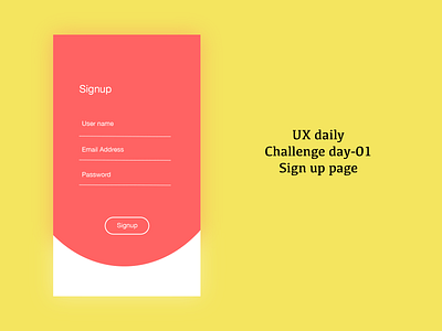 Sign up page app design ui