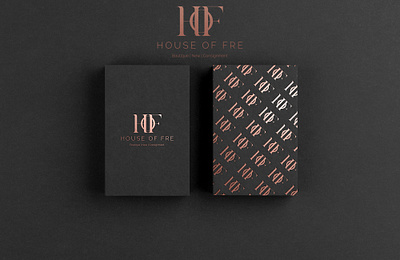 House of Fre - Boutique Logo abstract design boutique boutique logo branding design flat initials initials logo logo logodesign logotype luxurious luxury luxury brand luxury design luxury logo rose gold typography vector