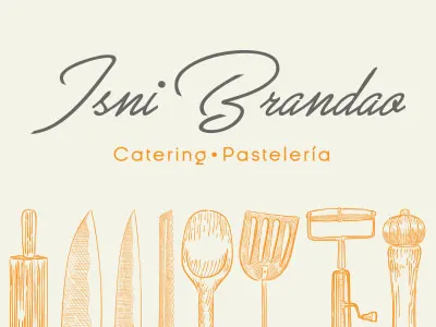 Logo Isni Brandao Catering & Dessert branding design illustration logo typography