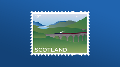 Staycation design illustration scotland stamp weekly warm up