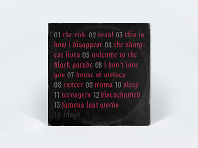 They are back! chemical design mcr mockup my chemical romance sleeve tracklist vinyl