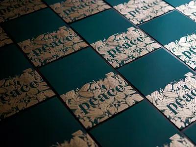 Peace Card for Dandelion Chocolate botanical botanical illustration branding floral illustration lettering packaging pattern surface design typography