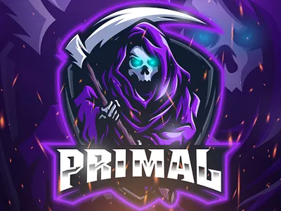 PRIMAL ESPORTS LOGO art branding character design esports esports logo game illustration logo mascot mascot logo twitch vector youtube
