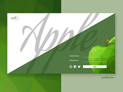 A for Apple alok alokation alphabetdesign concept concept design debut design login login design login page login screen ui user interface ux web