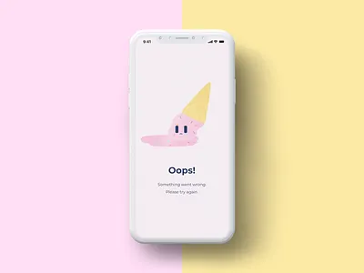 DailyUI 008: 404 Page for ice cream app 404 404 error page 404page app cute dailyui illustration ui