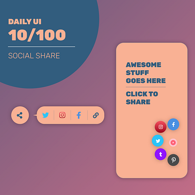 Daily UI 10/100 - Social Share dailyui dailyui010 design ui uiux userexperience userinterfacedesign ux webdesign