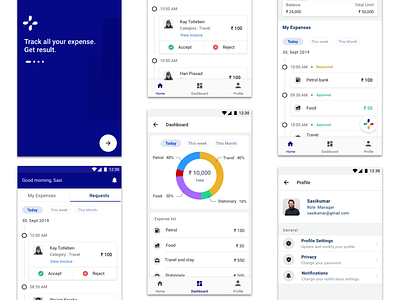 Spese app - Expense management app androidapp dashboard design expense fintech infographic material ui materialdesign minimal mobile app mobileapp role sketch userinterface ux vector