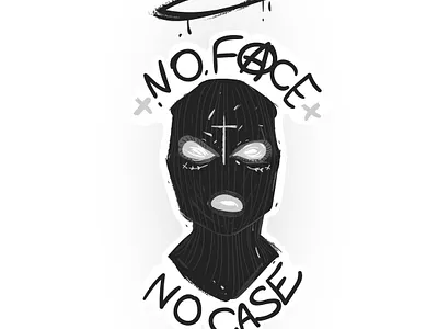 Balaclava riot slogan no face no case black case criminal dark face fashion illustraion modern resume riot sketch slogan street art terrorist vector