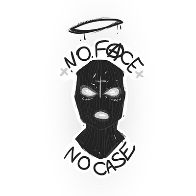 Balaclava riot slogan no face no case black case criminal dark face fashion illustraion modern resume riot sketch slogan street art terrorist vector