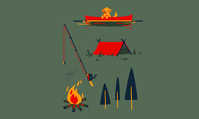 Camping Pattern Components design digital illustration pattern procreate surface design textile design