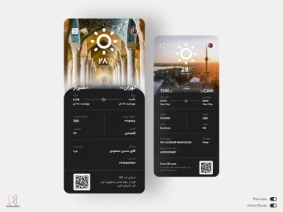 XBoarding - Boarding Pass airplane boarding pass clean daily ui dailyui dark app dark mode hossein mahmoodi ihmahmoodi minimal night mode ticket ticket booking ui uiux xboarding بلیط هواپیما کارت سوار شدن به هواپیما