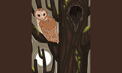 Owls animals botanical digital illustration illustration owls procreate storybook