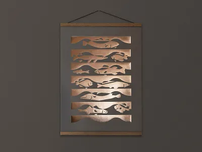 Fish Poster abstract design fish illustration nature water waves