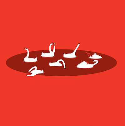 This Pond is a Chill Zone. No Splashing illustration pond swans