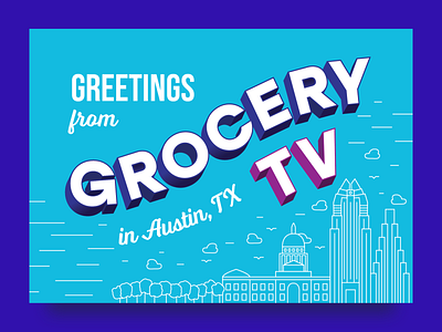 Grocery TV Postcard branding design graphic design illustration postcard postcard design print print design