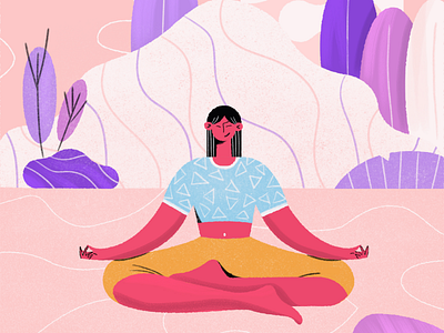 Yoga girl illustration chatacter design illustration vector illustration yoga illustration