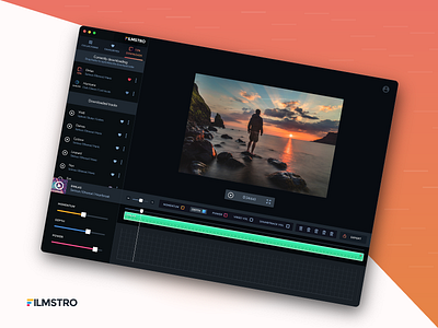 Filmstro - UX/UI Redesign application editor electron film orange sketch