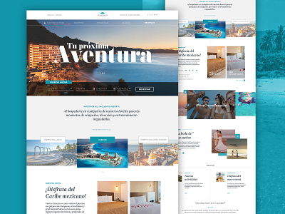 Paradise Hotel - Website clean cleanui color design flat hotel minimal ui ux web