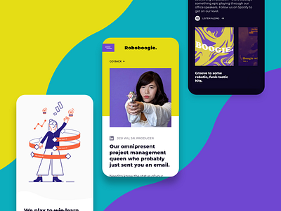 Roboboogie Site Mobile UI ab testing analytics branding conversion rate optimization data design ecommerce illustration ui web