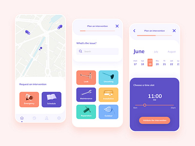 Plumber App app application colorful mobile plumber ui design