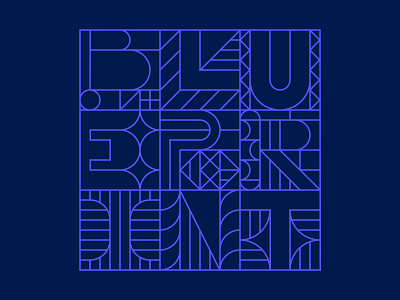 Team Branding, Geometric Blueprint Artwork blue blueprint blueprints design system design systems geometric illustration lines purple