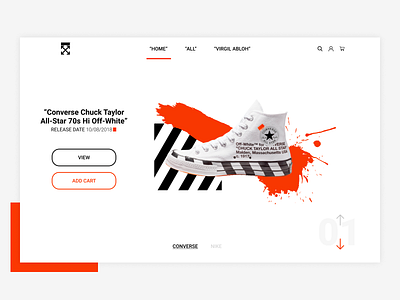 OFFWHITE HOMEPAGE DESIGN converse design figma nike off white offwhite orange redesign ui virgil abloh web