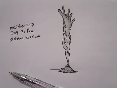 InkTober 2019 ❤️ Day 13: Ash drawing esraamosalam ink drawing inktober inktober2019