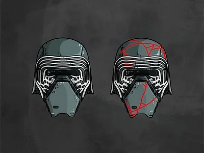 Kylo Ren boba fett character darth vader deathtrooper design graphic helmet illustration imperial jedi kylo ren lightsaber outline sith space star wars stormtrooper