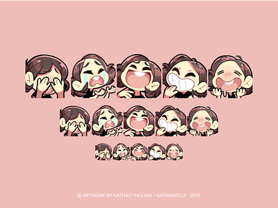 Twitch Emotes - nathamolly branding character design chibi emote emotes illustration twitch twitchemote