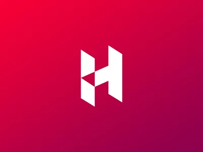 H Monogram branding design gradient icon logo monogram red typography