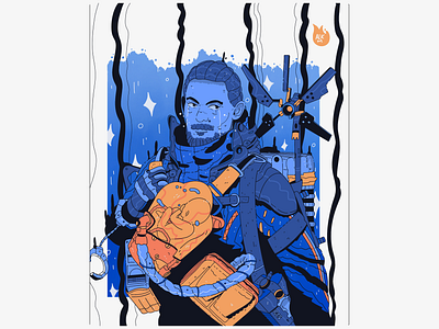 Death Stranding - Sam Porters art artwork blue character design color comic comission digital illustration drawing gradient hq illustration kojima procreate spaceman strand suit