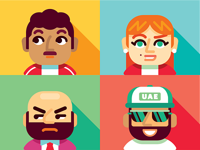 4 Mindsets (Avatars) avatars blue geometric green illustration people red service design vector yellow