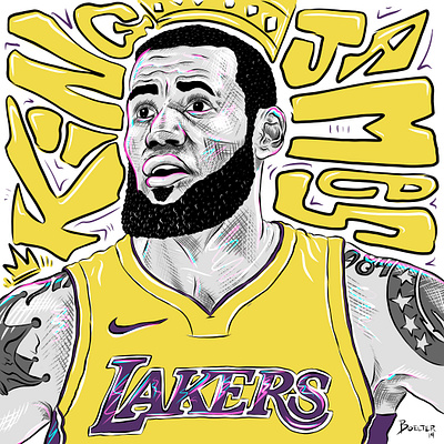 King LeBron James adobe fresco basketball fresco graphic designer graphic designers illustration king james lebron james nba nba poster