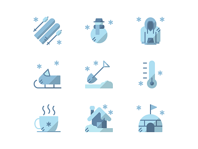 Winter (Flat) app creative december design doodle event flat icon icon bundle icon set iconfinder iconography icons identity pictogram simple snow ui vector winter