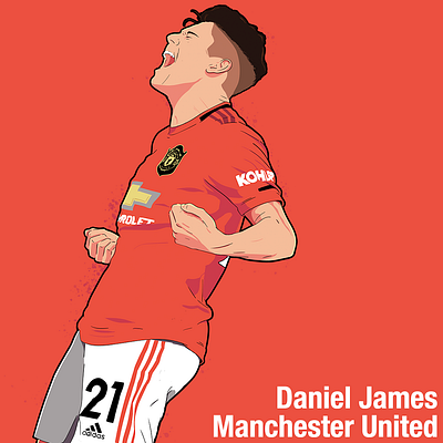 Daniel James design football footballer illustration manchester united soccer