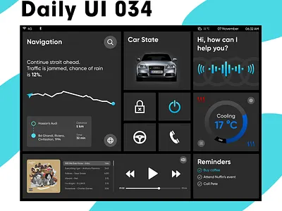Daily UI 034 - Car Interface car car interface clean daily 100 challenge daily ui dailyui ui uiux ux