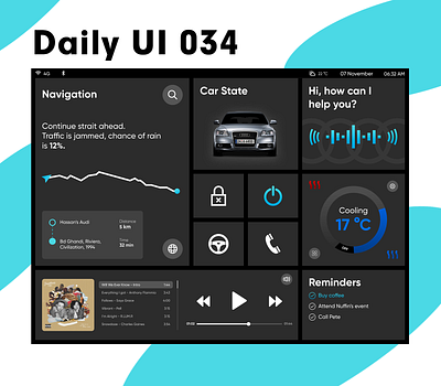 Daily UI 034 - Car Interface car car interface clean daily 100 challenge daily ui dailyui ui uiux ux