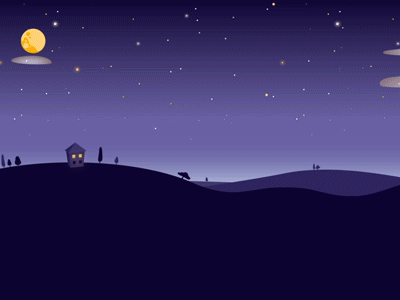 UFO DAY 2d abduction alien animation illustration night purple spooky ufo