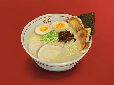 I miss ramen... art digital food illustration japanese photoshop ramen