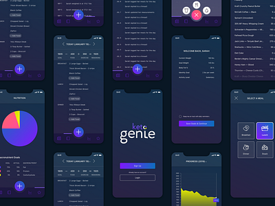 Ketogenie — A Nutrition Tracking App app design atomic design dark mode design system health health app ios app keto ketogenic mobile design native app nutrition tracking tracking app ui user experience user interface ux