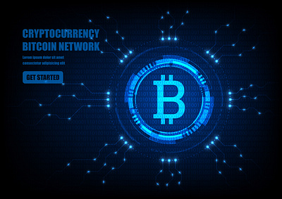 Bitcoin app background binary binary code bitcoin blockchain cryptocurrency design digital e commerce futuristic hologram hud icon illustration network technology ui user interface vector