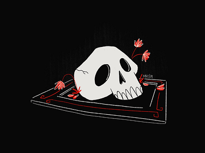 The End abc of horrors character design illustration mid century retro skull vintage