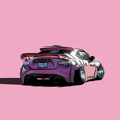 Pink BRZ 2d 2d art animation design graphic art illustration illustrator procreate vector