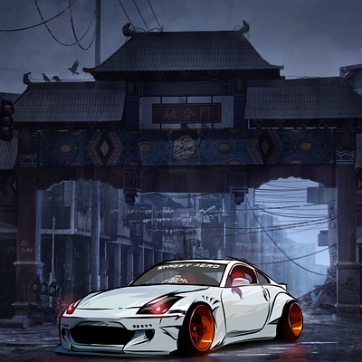 350z return of the Dragon 2d 2d art animation art design graphic art illustration illustrator procreate vector