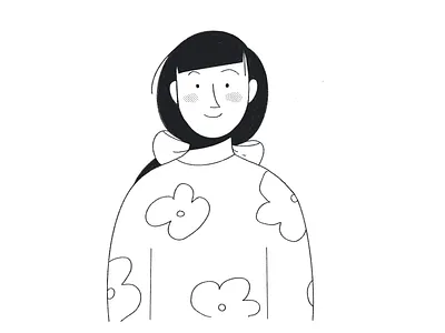 Flower Child blush character characterdesign design drawing expression face floral floral pattern fun girl hair halftone illustration outfit procreate