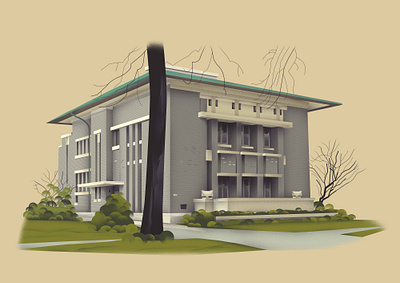 Wisconsin – F.G. Bogk House (1916) architecture art design home house illustration series