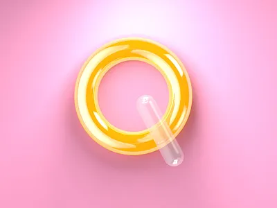Q 36daysoftype 3d c4d challenge cinema4d letter lighting minimal octane render simple typography yellow