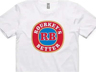 Rourkey's Better Branded T badge logo red tshirt typography