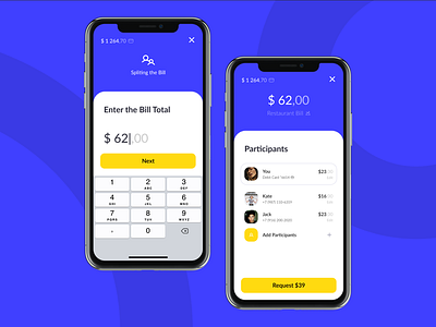 Split the Bill app bank banking bill design experience friends interaction interface mobile money split suggestions sum transaction ui user ux