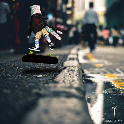 Thing Fingerboarder (personal) humour illustration photo manipulation wacom